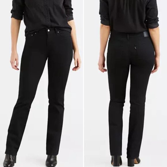 EUC Women's LEVI'S 505 Straight Leg Jeans Stretch Black | Size 8/29 - Picture 1 of 8